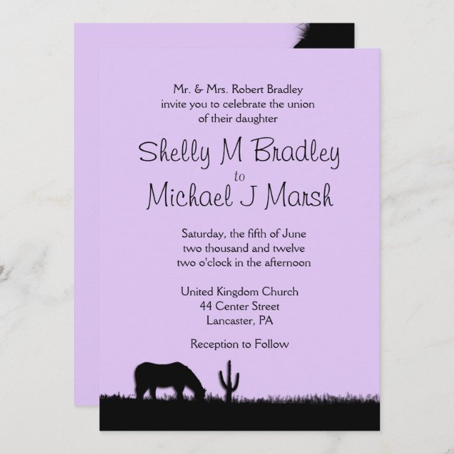 Western Wedding Theme Invitation (Front/Back)