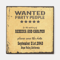 Western Wedding Wanted Party People Save The Date