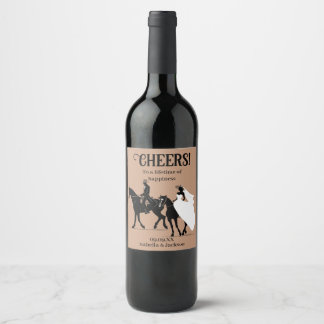 Western Wedding Wine Label