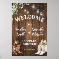 Western Welcome Boots Hat Country Couples Shower