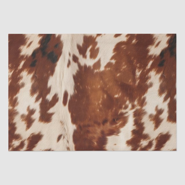 Western White Brown Black Cowhide Tissue Paper (Front)