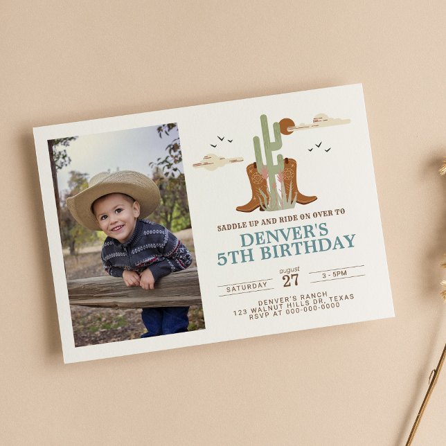 Western Wild West Country Cowboy Rodeo Birthday Invitation (Creator Uploaded)