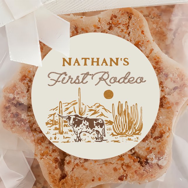 Western Wild West First Rodeo 1st Birthday Sticker (Creator Uploaded)