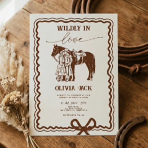Western Wildly in love Hand Drawn Wedding Invitation