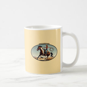 Western Woman Cowgirl on a Horse with a Rope URM Coffee Mug