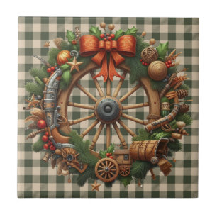 Western Wreath Ceramic Tile