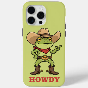 Western Yeehaw Frog Howdy Frog Funny Cowboy Meme iPhone 15 Pro Max Case