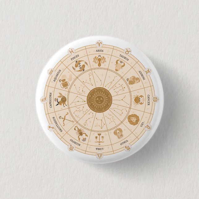 Western Zodiac - 1 Inch Round Button (Front)