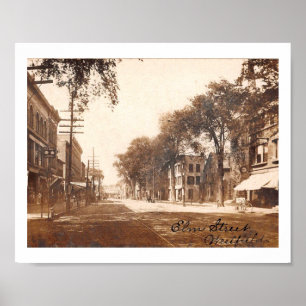 Westfield NJ, New Jersey, Elm St View, Vintage  Poster