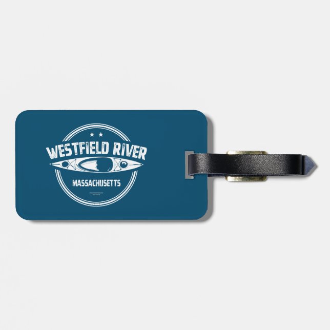 Westfield River Massachusetts Kayaking Luggage Tag (Back Horizontal)