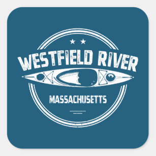 Westfield River Massachusetts Kayaking Square Sticker