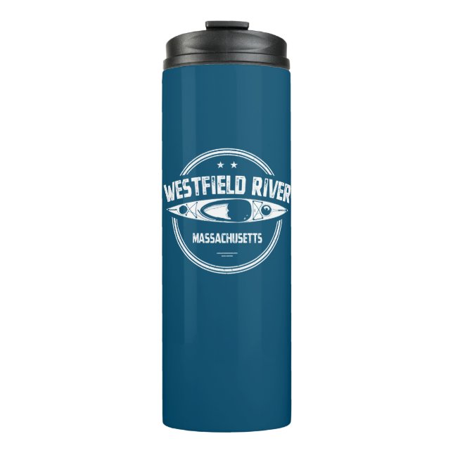 Westfield River Massachusetts Kayaking Thermal Tumbler (Front)