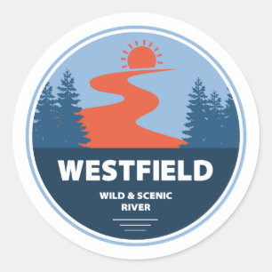 Westfield Wild And Scenic River Massachusetts Classic Round Sticker