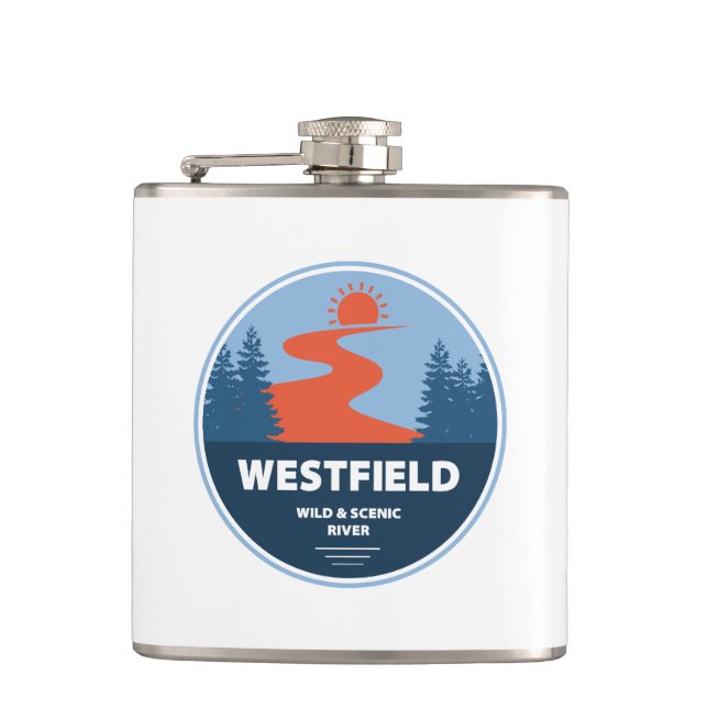 Westfield Wild And Scenic River Massachusetts Hip Flask (Front)