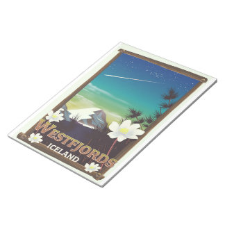 Westfjords Iceland travel poster Notepad