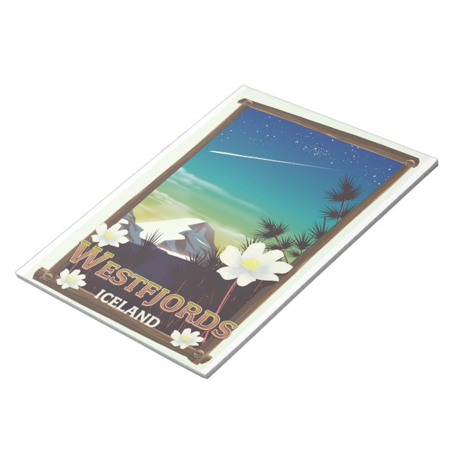 Westfjords Iceland travel poster Notepad (Angled)