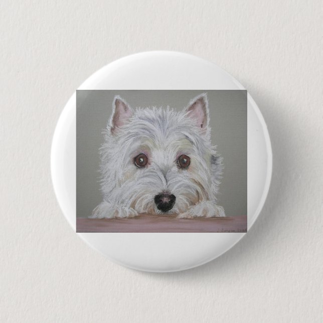 Westie 2 Inch Round Button (Front)