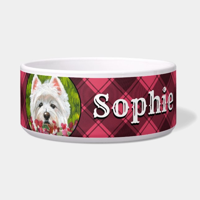 Westie and Pink Flowers (Front)