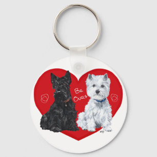 Westie and Scottie Valentine Keychain