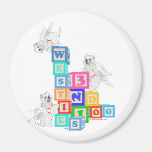 Westie Angel Blocks Magnet
