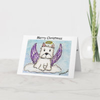 Westie Angel Christmas card friend wife daughter