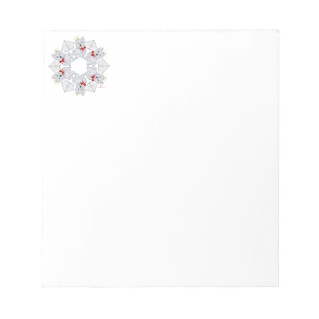 Westie Angel Snowflake Notepad (Front)