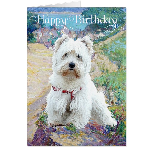 Westie au bord de mer (Devant)