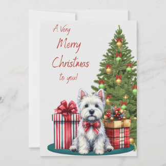 Westie avec paquets Carte de Noël