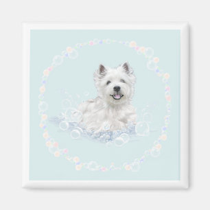 Westie Bath Time Fun Magnet