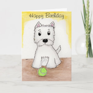 Westie Birthday art card friend husband wife etc