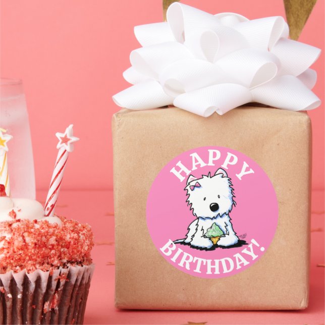 Westie BIRTHDAY KiniArt Stickers (Party)