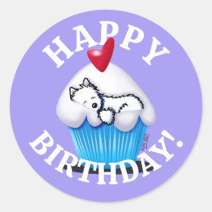Westie BIRTHDAY KiniArt Stickers