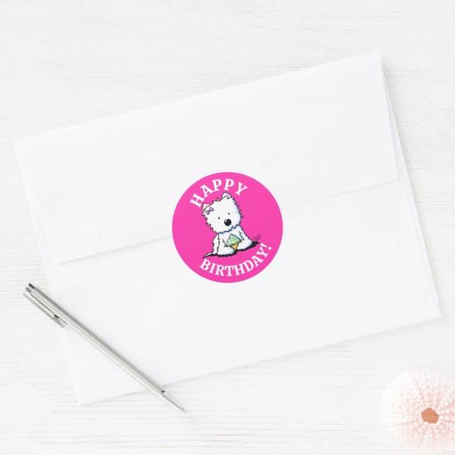 Westie BIRTHDAY KiniArt Stickers (Envelope)