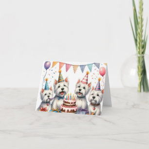 Westie Birthday Party Greeting Card 
