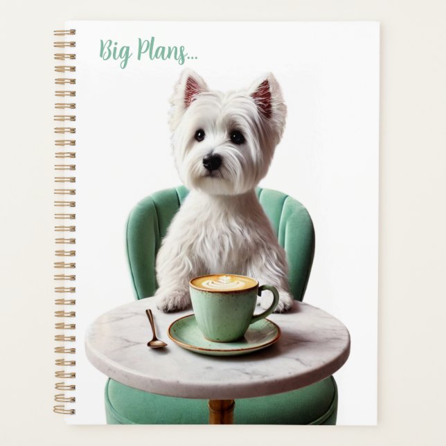 Westie boire latte Planificateur (Devant)