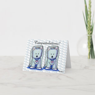 Westie Bride Duo Wedding Card