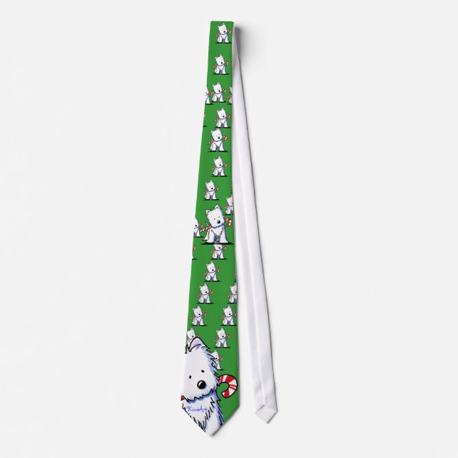 Westie Candy Cane Army Neck Tie (Front)