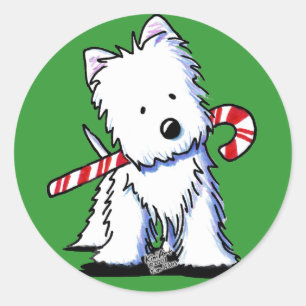 Westie Candycane Cutie KiniArt Stickers