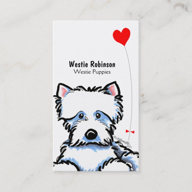 Westie Cartes de visite de marionnettes (Devant)