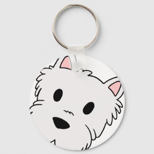 westie cartoon head keychain