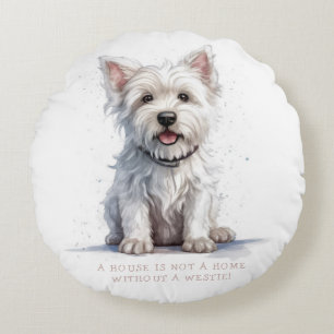 Westie Cheeky Cute Personalised Round Pillow