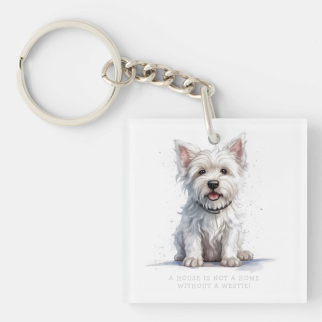 Westie Cheeky Cute Personalized  Keychain (Front)