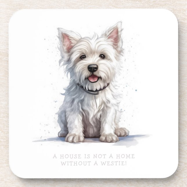 Westie Cheeky Cute Westie Lovers Coasters (Front)