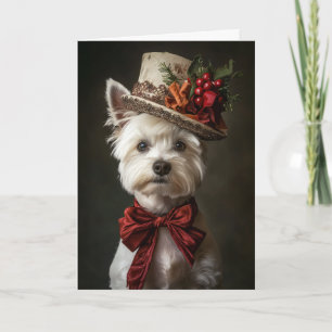 Westie Christmas Card Elegant Victorian Dog