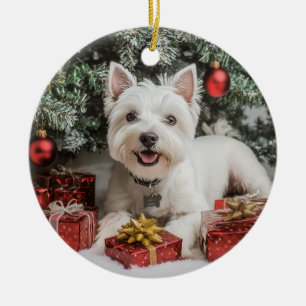 Westie Christmas Ceramic Ornament