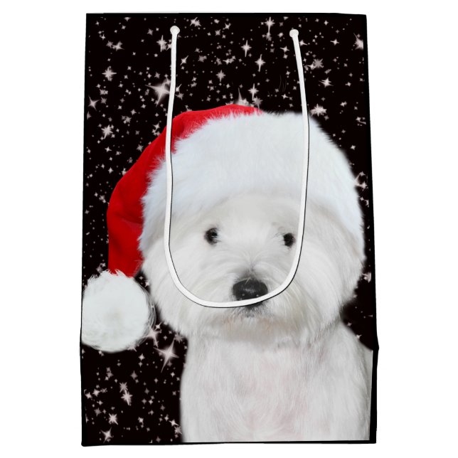 Westie Christmas Medium Gift Bag (Back)