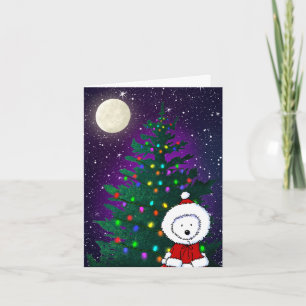 Westie Christmas Night Holiday Card