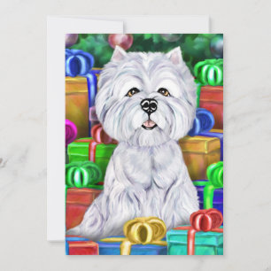 Westie Christmas Open Gifts Invitation