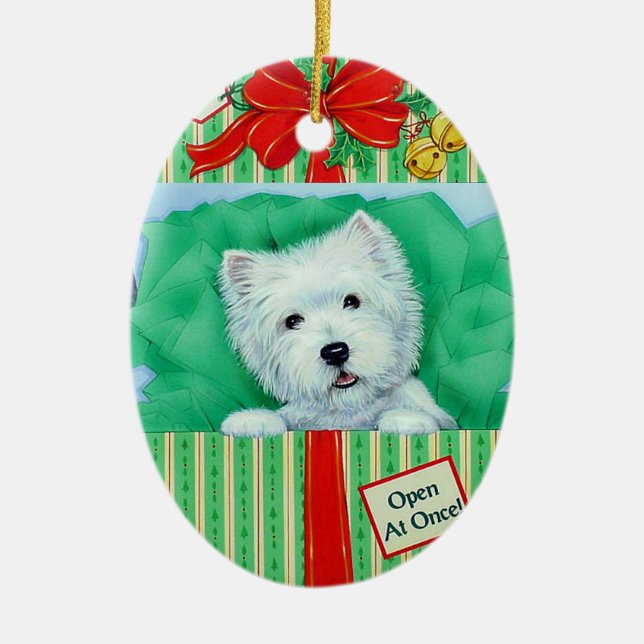 Westie Christmas Ornament by Borgo (Front)