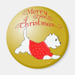 Westie Christmas Ornament Magnet